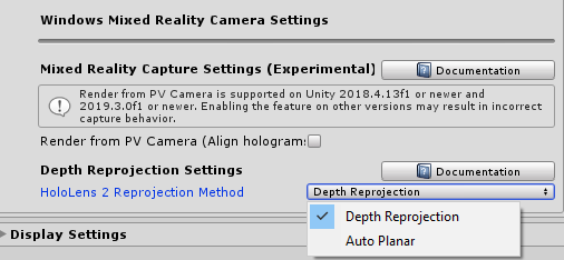 Depth reprojection method