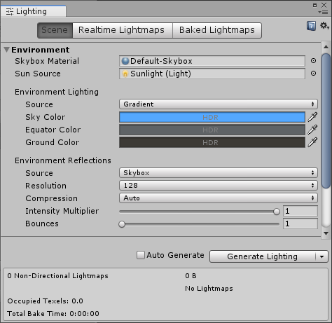 Scene system lighting settings